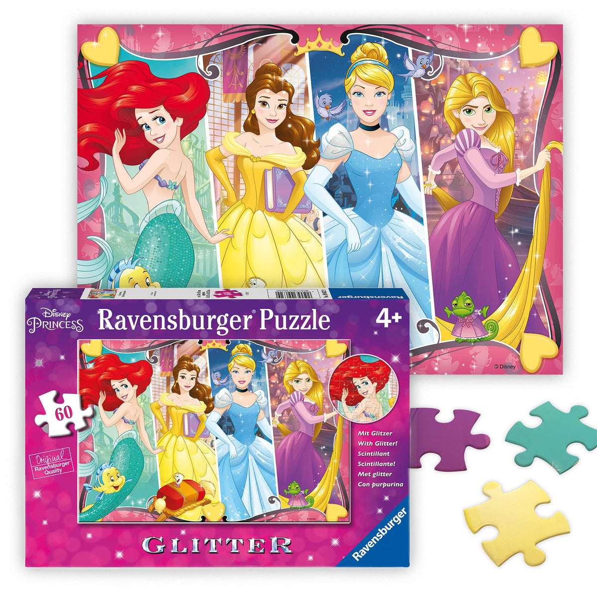 Ravensburger Disney Princess Heartsong puzzle with glitter ballgowns encourages imaginative play