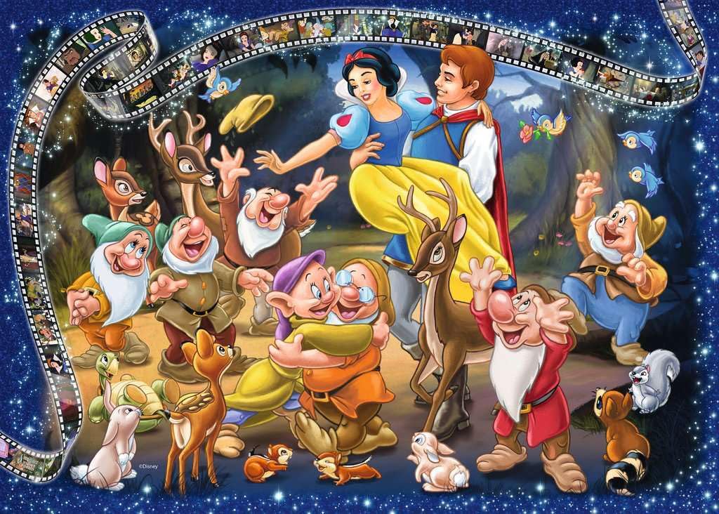 Ravensburger Snow White assembled image highlighting vibrant detail for immersive puzzling