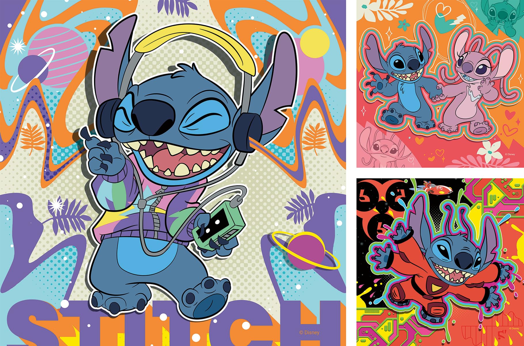 Ravensburger Disney Stitch puzzle close-up showing fine motor appeal