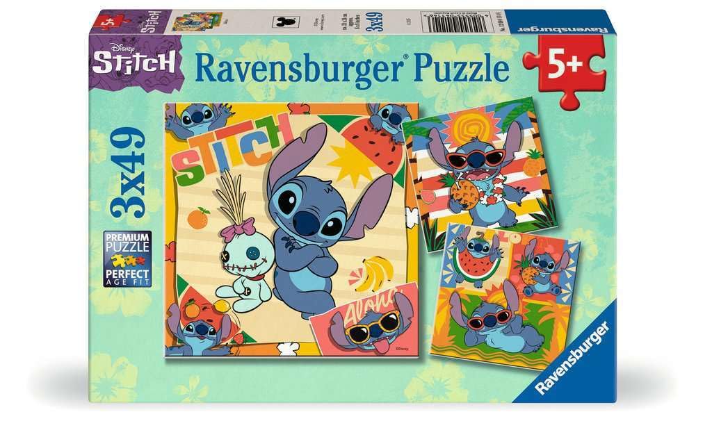 Ravensburger Disney Stitch Aloha puzzle box for kids promotes focused play and family fun.