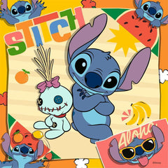 Ravensburger Disney Stitch Aloha puzzle kids playing illustrates engaging, age-appropriate activity.