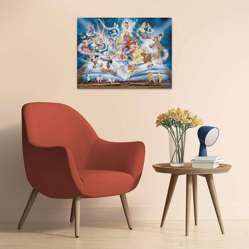 Ravensburger Disney Storybook puzzle laid out on a table for mindful shared challenge