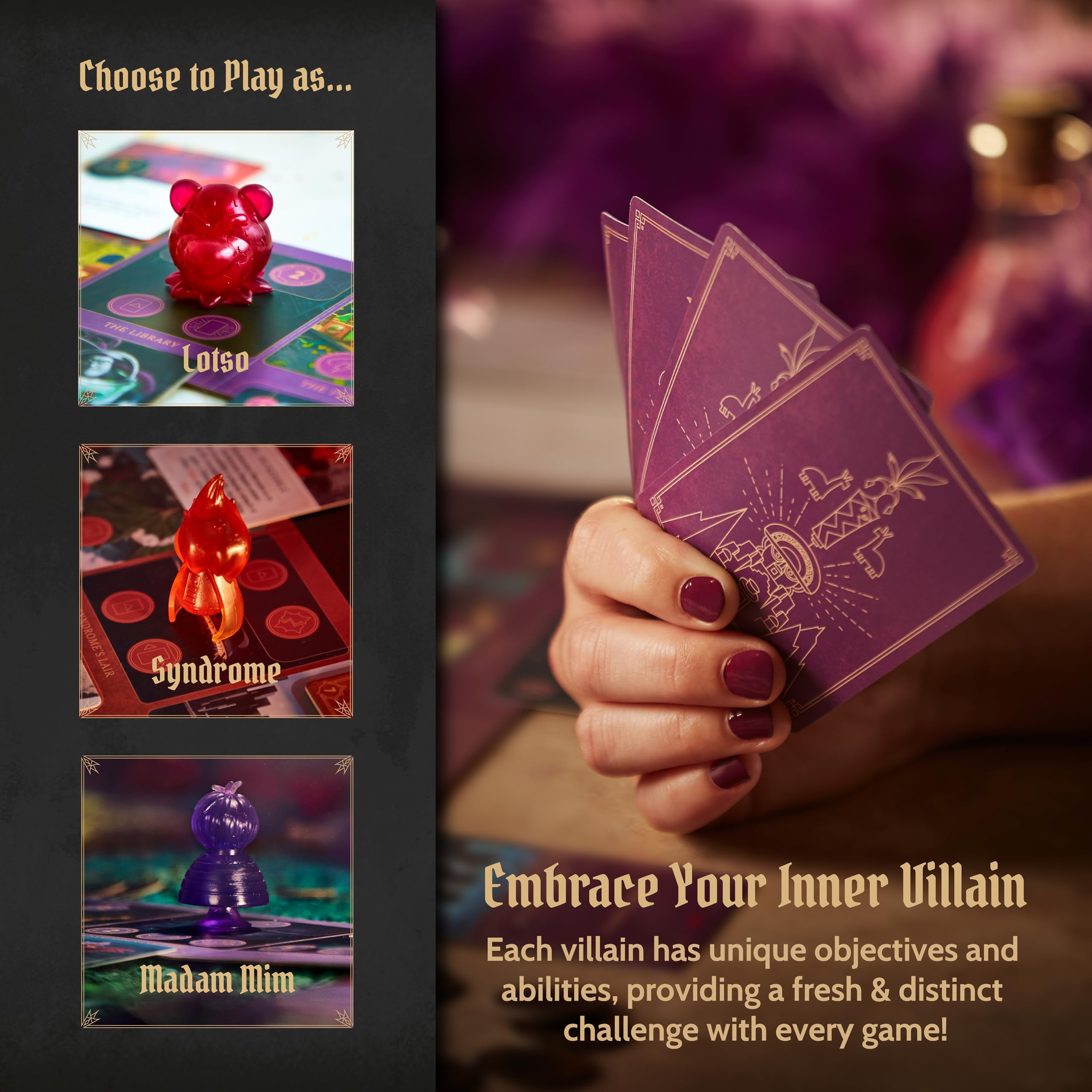 Syndrome character from Ravensburger Villainous Bigger and Badder in action for strategy