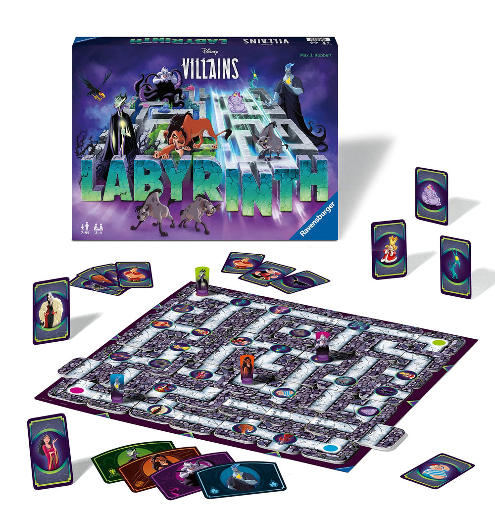 Ravensburger Disney Villains Labyrinth box art inviting Disney fans to explore.
