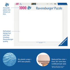 Ravensburger puzzle with matte finish reduces glare during puzzling.