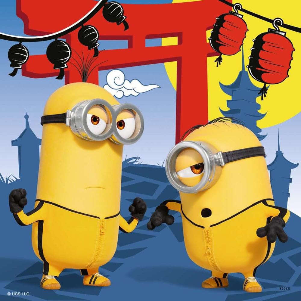 Ravensburger Minions puzzle trio ages 5 and up: supports hand-eye coordination and concentration skills.