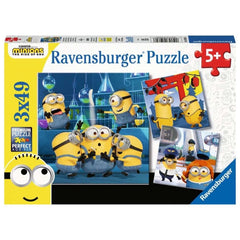 Ravensburger Funny Minions puzzle piece closeup: durable pieces for easy handling by little hands.