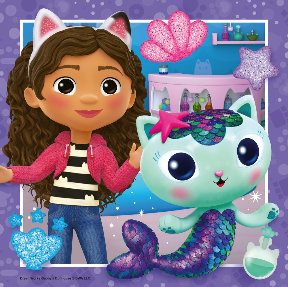 Ravensburger Gabby's Dollhouse Pandy Kitty Fairy garden magic scene fuels imagination.