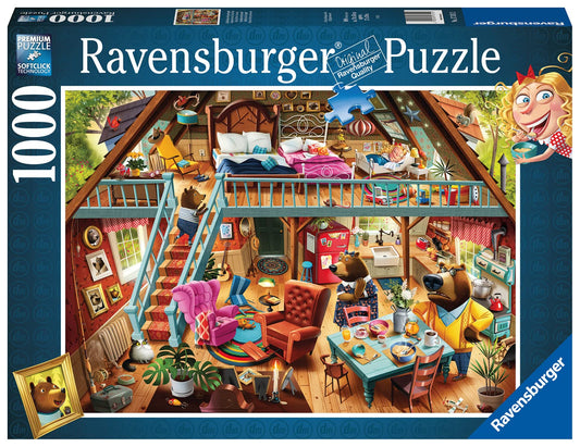 Ravensburger Goldilocks Gets Caught pieces on table showing balanced challenge.