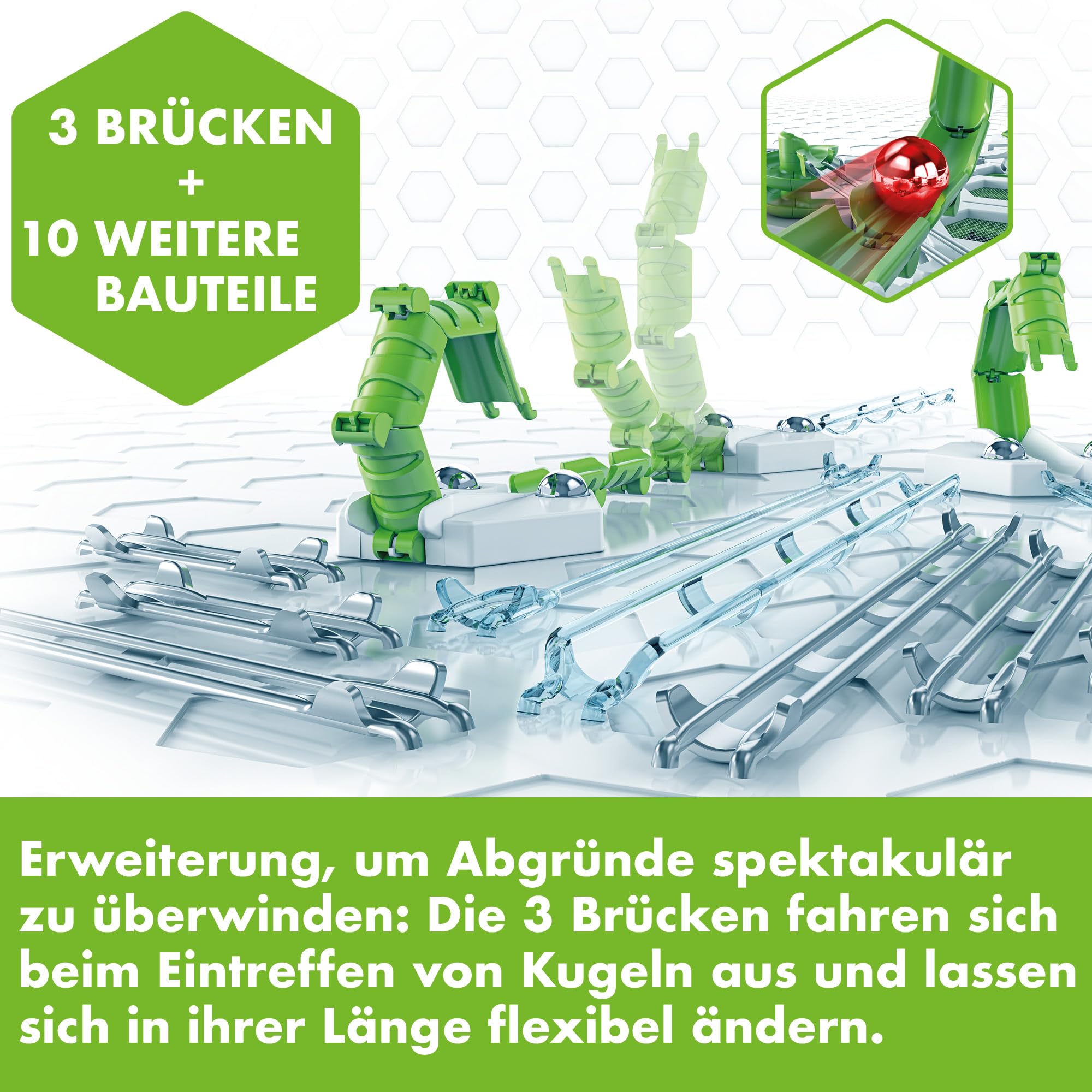 Ravensburger Gravitrax Bridges Expansion long thin track for extended runs and varied speeds