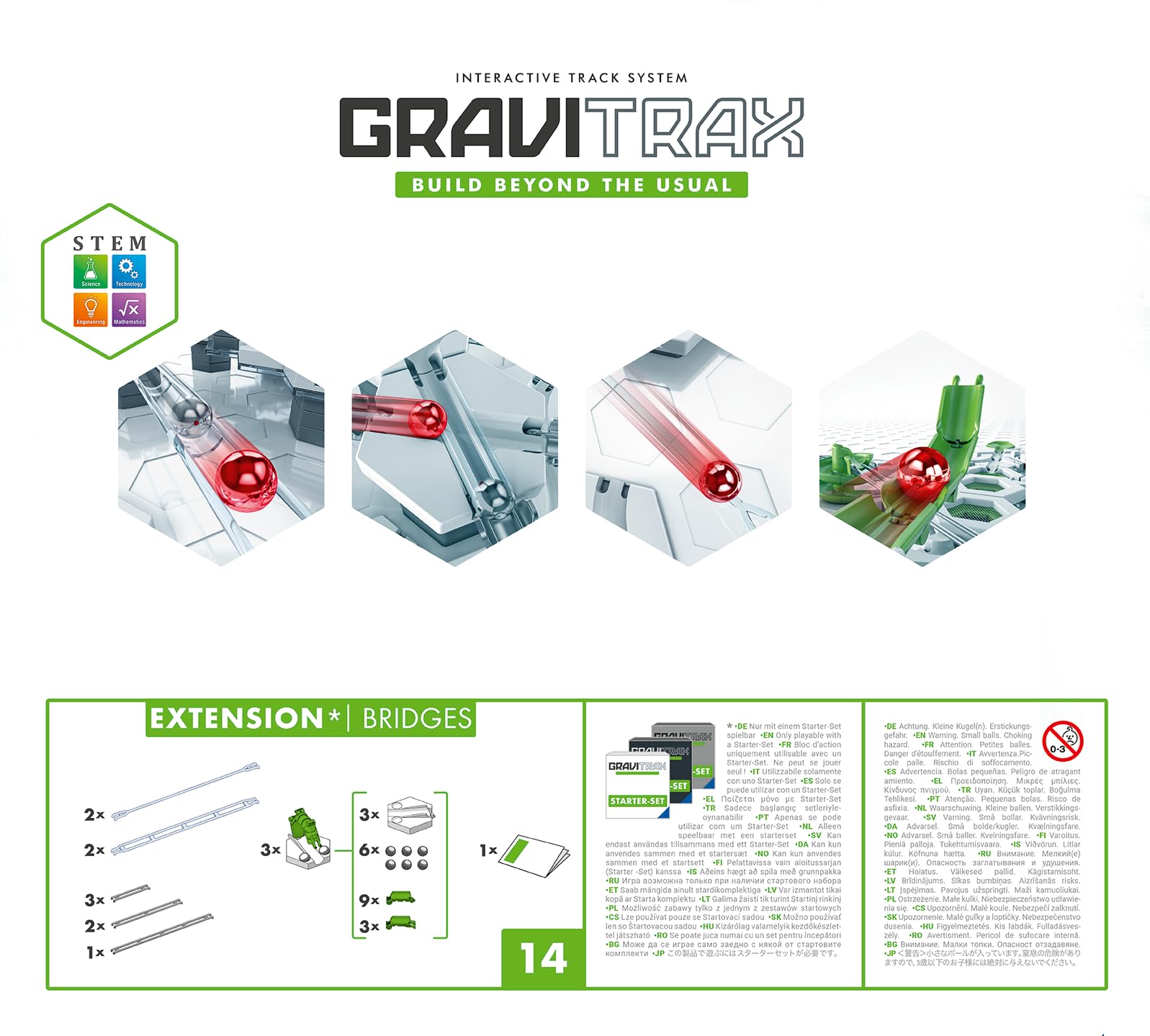 Ravensburger Gravitrax Bridges Expansion long track for dramatic, scalable routes