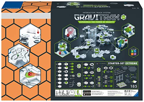 Ravensburger GraviTrax Extreme Set splitter in action, guiding marbles with precision.
