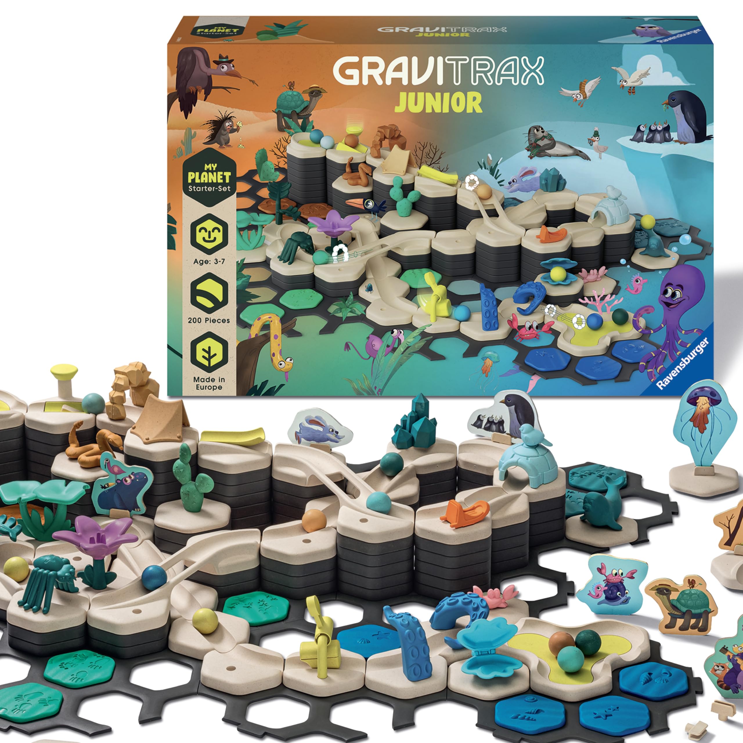 Ravensburger GraviTrax Junior XXL My Planet front view for gravity-based play