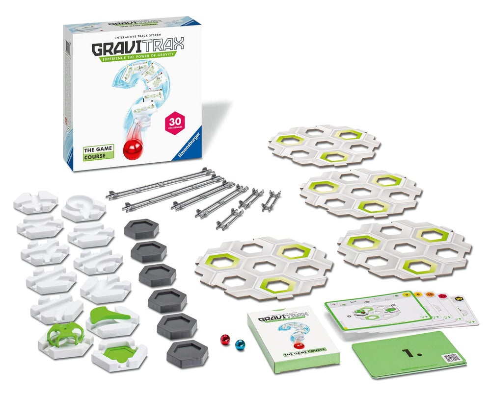 Ravensburger GraviTrax marble-path showcases the central gravity-powered track for problem-solving.
