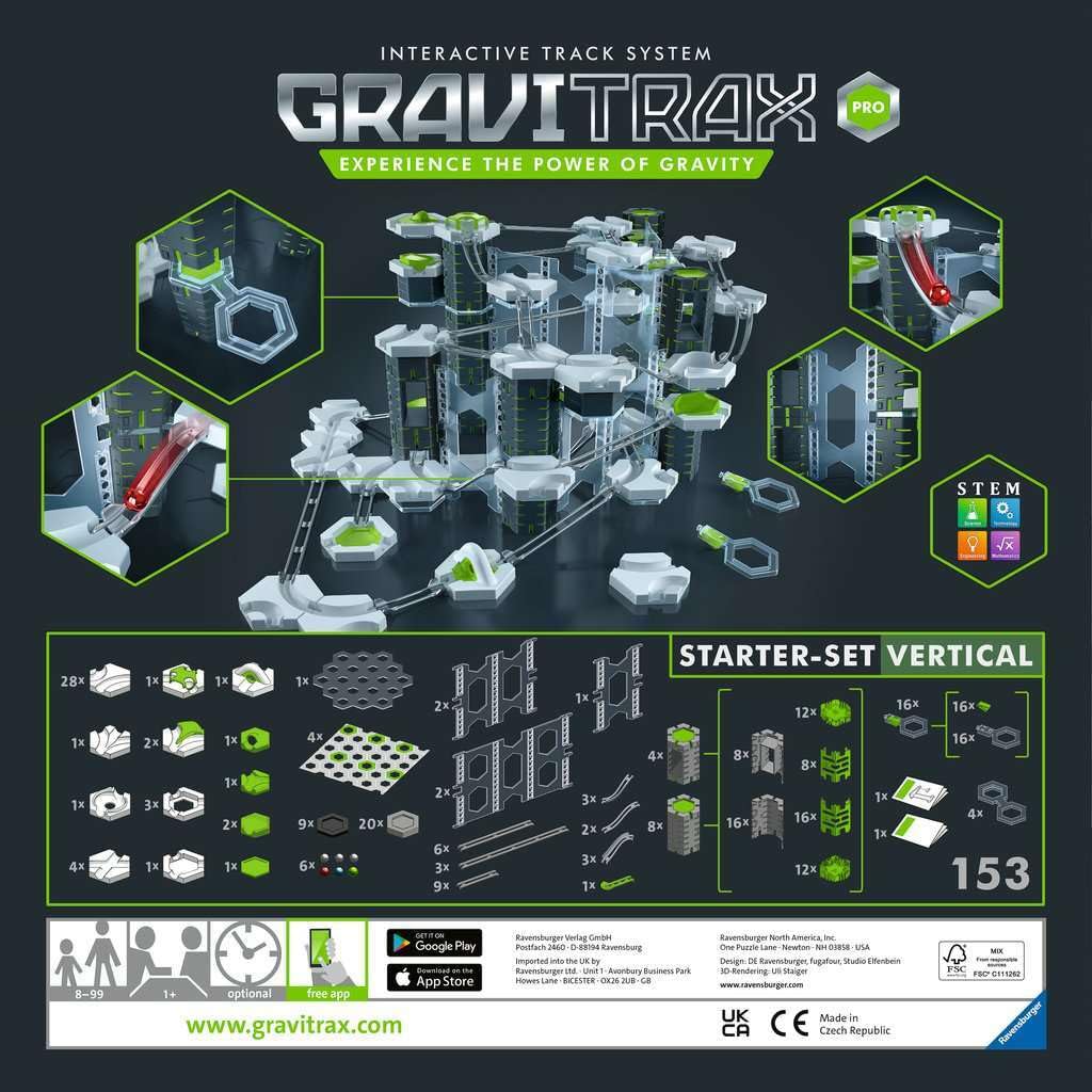 Ravensburger GraviTrax Pro vertical set pillars enable sturdy three-dimensional builds.