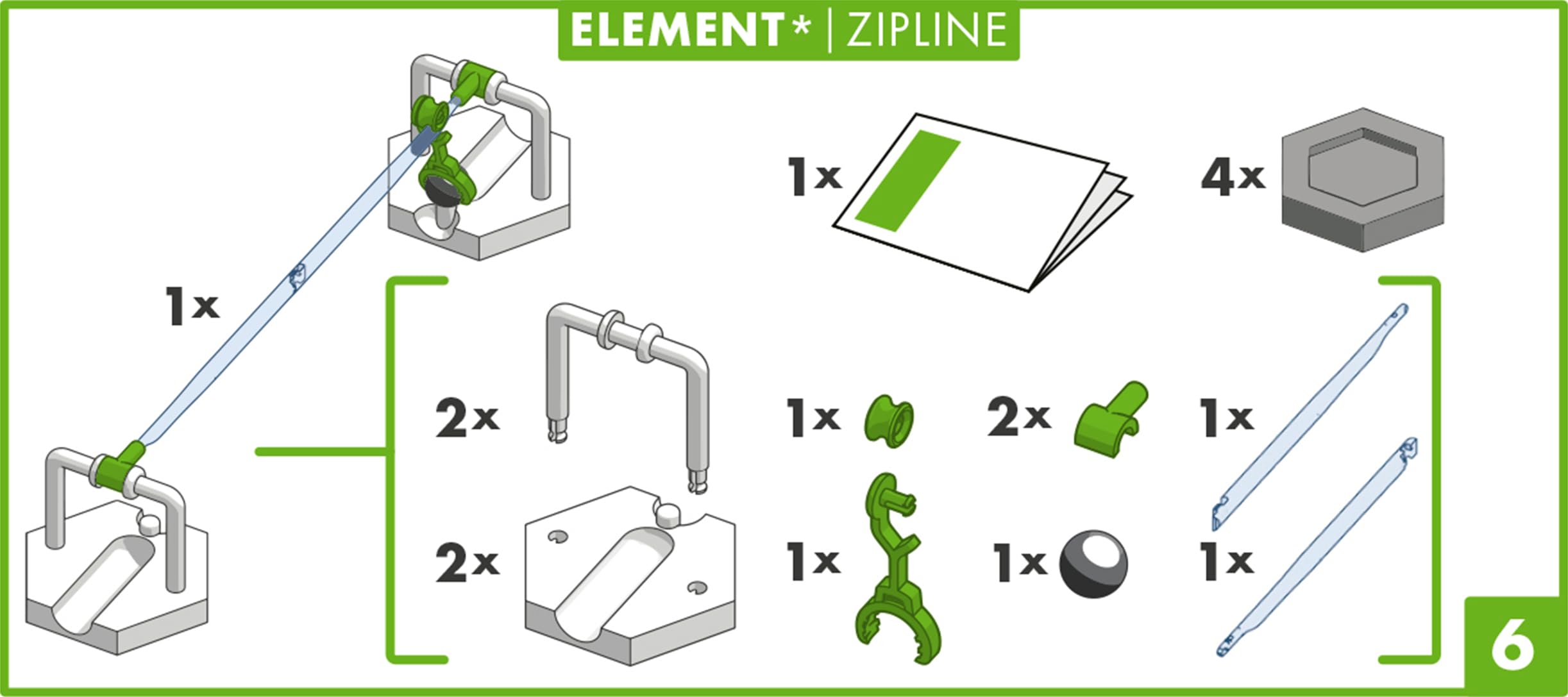 Ravensburger GraviTrax Zipline action shot highlights dramatic marble glides