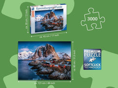 Ravensburger Hamnoy durable blueboard image highlighting lasting quality.