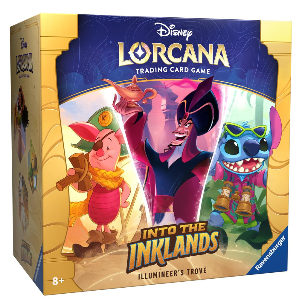 Ravensburger Into the Inklands Trove full-art storage box keeps your Disney Lorcana cards safe and organized.