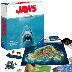 Ravensburger Jaws board game shark tokens enable tense, strategic action at the table.