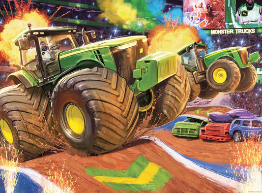 Ravensburger John Deere Big Wheels puzzle with tractor display encourages early problem-solving skills.