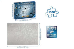 Ravensburger Krypt Silver puzzle finished size 27 by 20 inches for a spacious layout