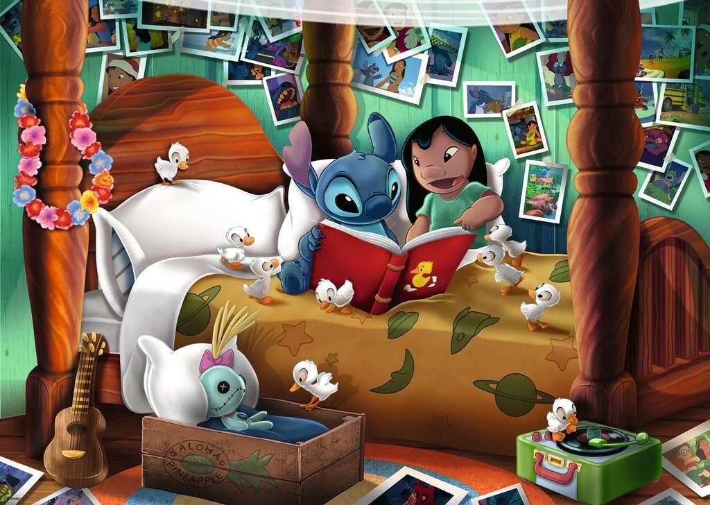 Ravensburger Lilo & Stitch 1000-piece puzzle pieces with precise cuts for a satisfying build