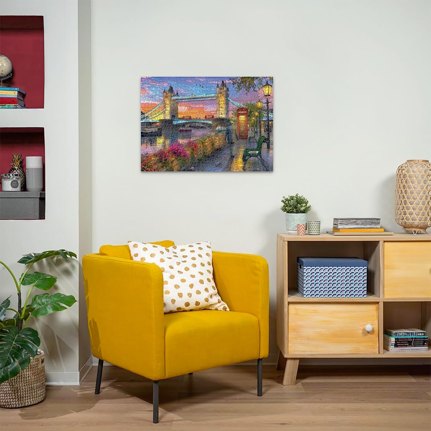 Ravensburger puzzle uses a glare-free linen finish for comfortable solving.