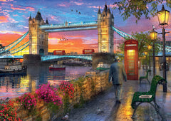 Ravensburger London sunset street lamps and buses vivid detail for mindful sessions