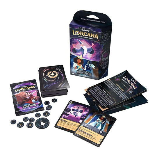 Ravensburger Lorcana booster contents and playmat showcase for expanding gameplay
