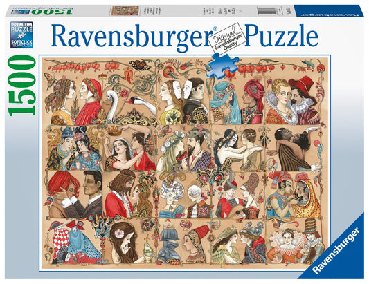 Ravensburger Love Through the Ages puzzle interlock highlighting premium fit.