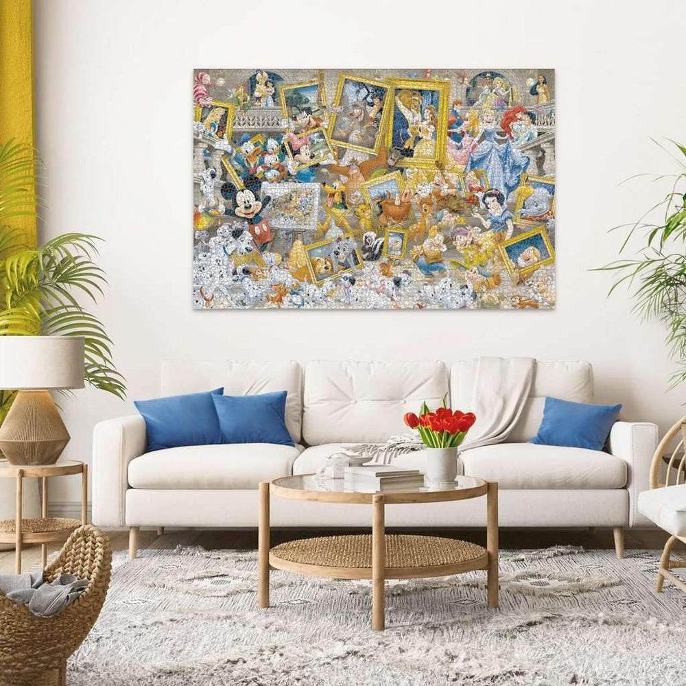 Ravensburger Mickey as Artist puzzle in progress reveals immersive puzzling challenge.
