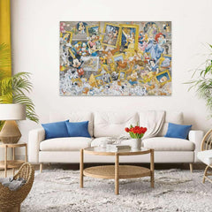 Ravensburger Mickey as Artist puzzle in progress reveals immersive puzzling challenge.