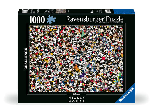 Ravensburger Mickey Mouse faces collage puzzle ideal for family puzzling.