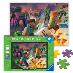 Ravensburger Monster Minecraft 100 piece puzzle with creeper-scene for screen-free fun