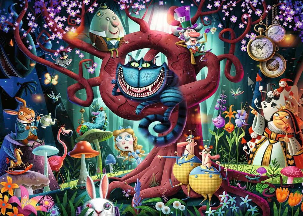 Ravensburger Most Everyone is Mad Cheshire Cat puzzle detail for playful problem-solving