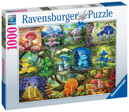 Ravensburger mushroom collage interlocking-fit pieces deliver a satisfying, precise assembly experience