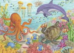 Ravensburger Ocean Friends 35-piece puzzle with sea creatures for screen-free family fun.