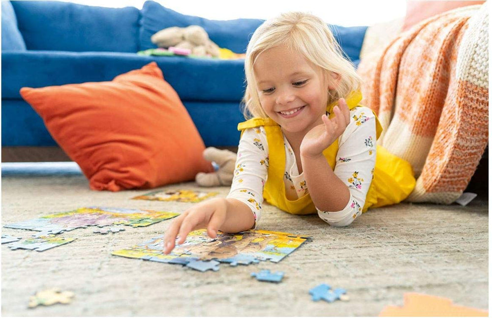 Ravensburger Peppa Pig Four Seasons puzzle box inside reveals four puzzles in one set.