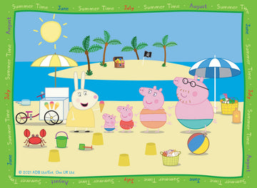 Ravensburger Peppa Pig Four Seasons puzzle colors stimulate visual matching and concentration skills.