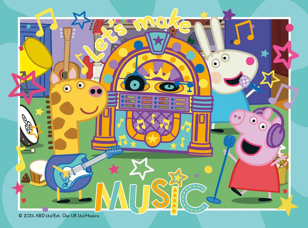 Ravensburger Peppa Pig four-pack quality materials highlights recycled cardboard and durable construction