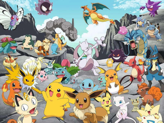 Ravensburger Pokémon Classics 1500-piece puzzle assembled, ideal for mindful downtime.