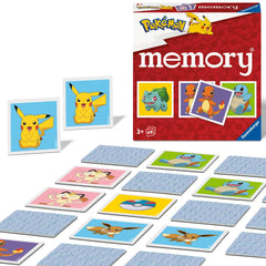Ravensburger Pokemon Mini Memory Game cards showing vibrant Pokemon pairs for engaging play.