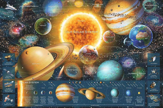 Ravensburger Space Odyssey puzzle reveals lush solar system art with glare-free finish for easy viewing