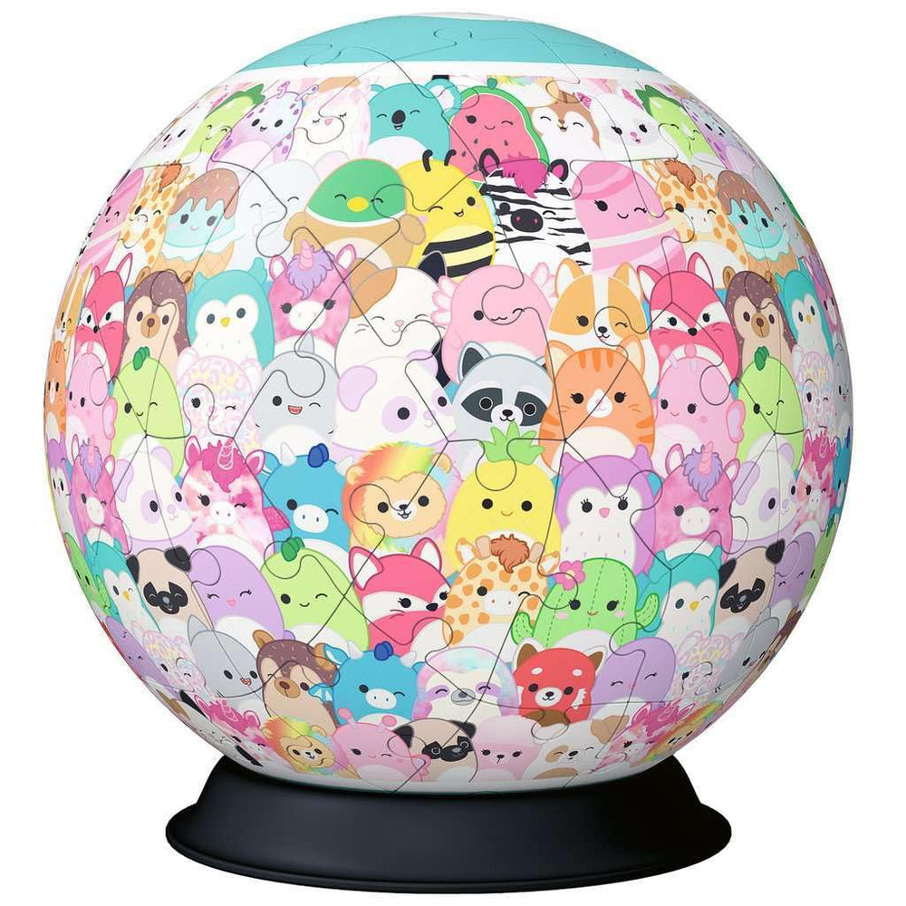 Ravensburger Squishmallows 72-piece puzzle pieces, neatly sorted for easy assembly.