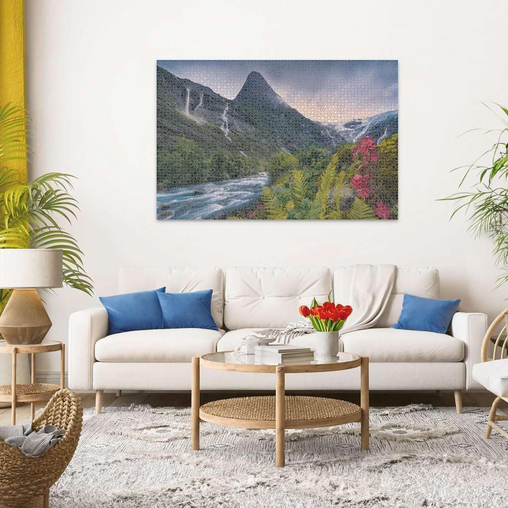 Ravensburger Stunning Mountain Vibes: dramatic sky inspires awe while solving the 4000-piece challenge.