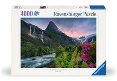 Ravensburger Stunning Mountain Vibes: mountain peaks puzzle scene for immersive quiet-time and mindful focus.