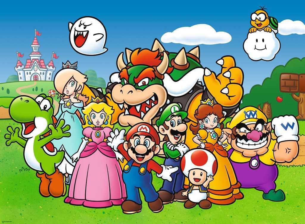 Ravensburger Super Mario 100-piece XXL puzzle with bright colors for kids.