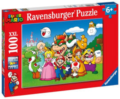 Ravensburger Super Mario 100-piece XXL puzzle set for engaging family puzzle time.