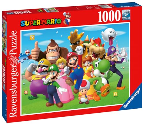 Ravensburger Super Mario Bros 1000-piece puzzle characters, including Mario and Yoshi, for fans