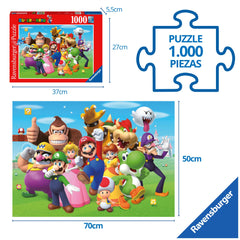 Ravensburger Super Mario Bros 1000-piece puzzle with Yoshi, bright green tones for joyful assembly